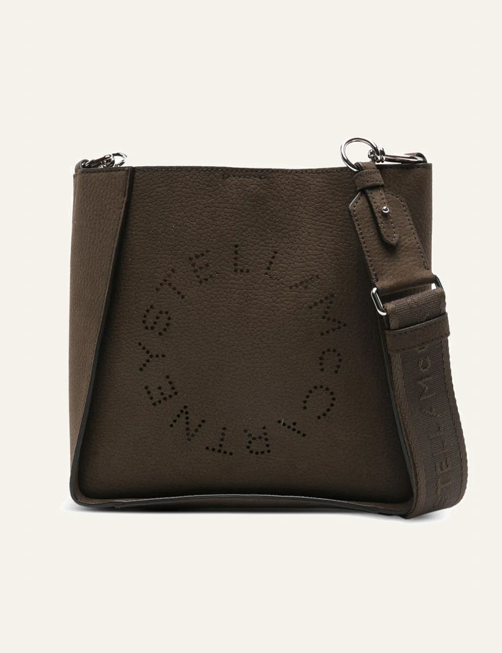 Stella McCartney Stella Logo crossbody tote front view με perforated circular logo