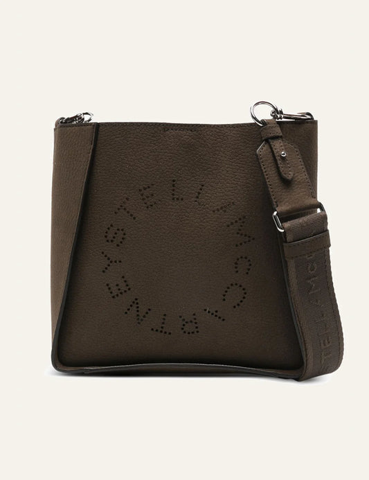 Stella McCartney Stella Logo crossbody tote front view με perforated circular logo