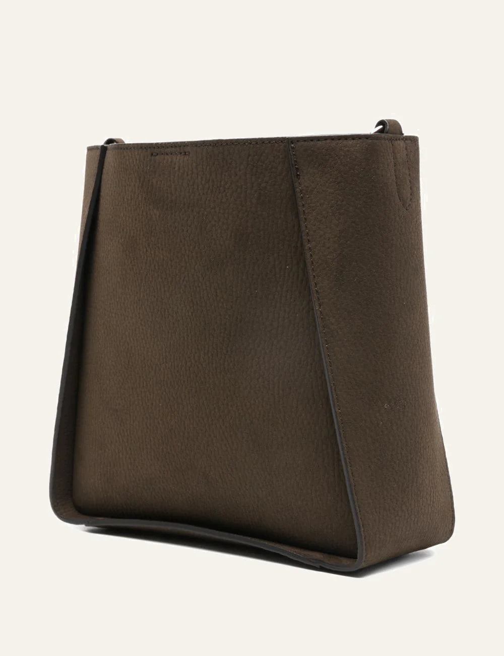 Stella McCartney Stella Logo crossbody tote side view brown vegan leather