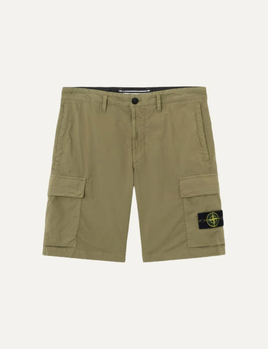 Stone Island L100020 cargo bermuda stretch cotton military green front