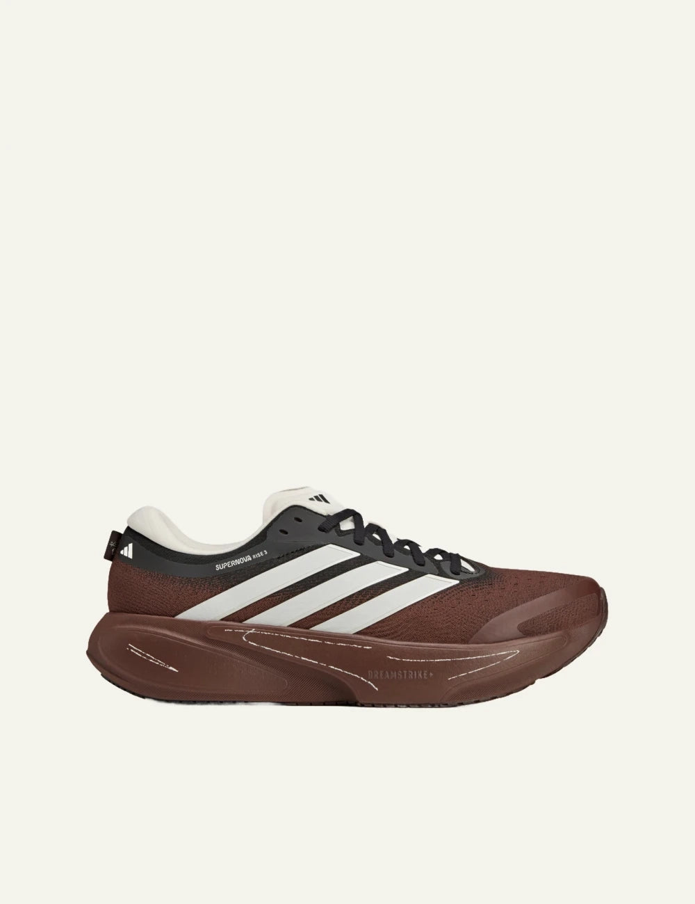 Adidas Supernova Rise 3 running shoe se auburn me white stripes side view