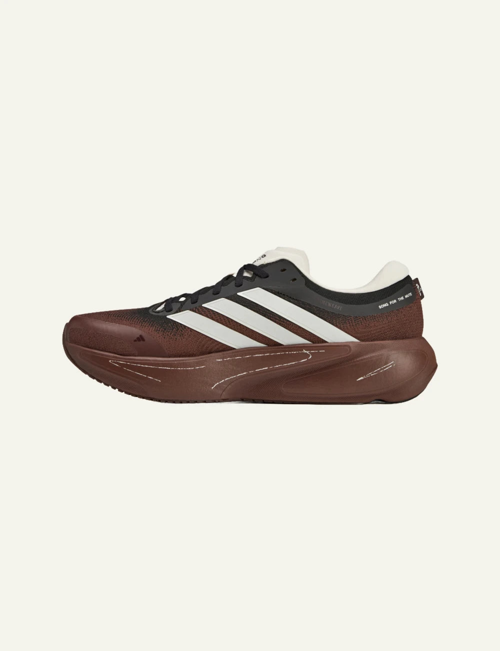 Adidas Supernova Rise 3 running shoe se auburn me white stripes profile view