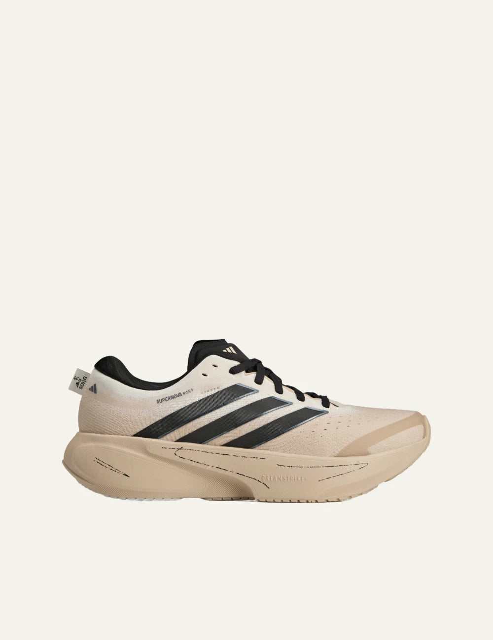 Adidas Supernova Rise 3 sneaker se beige me black stripes side view