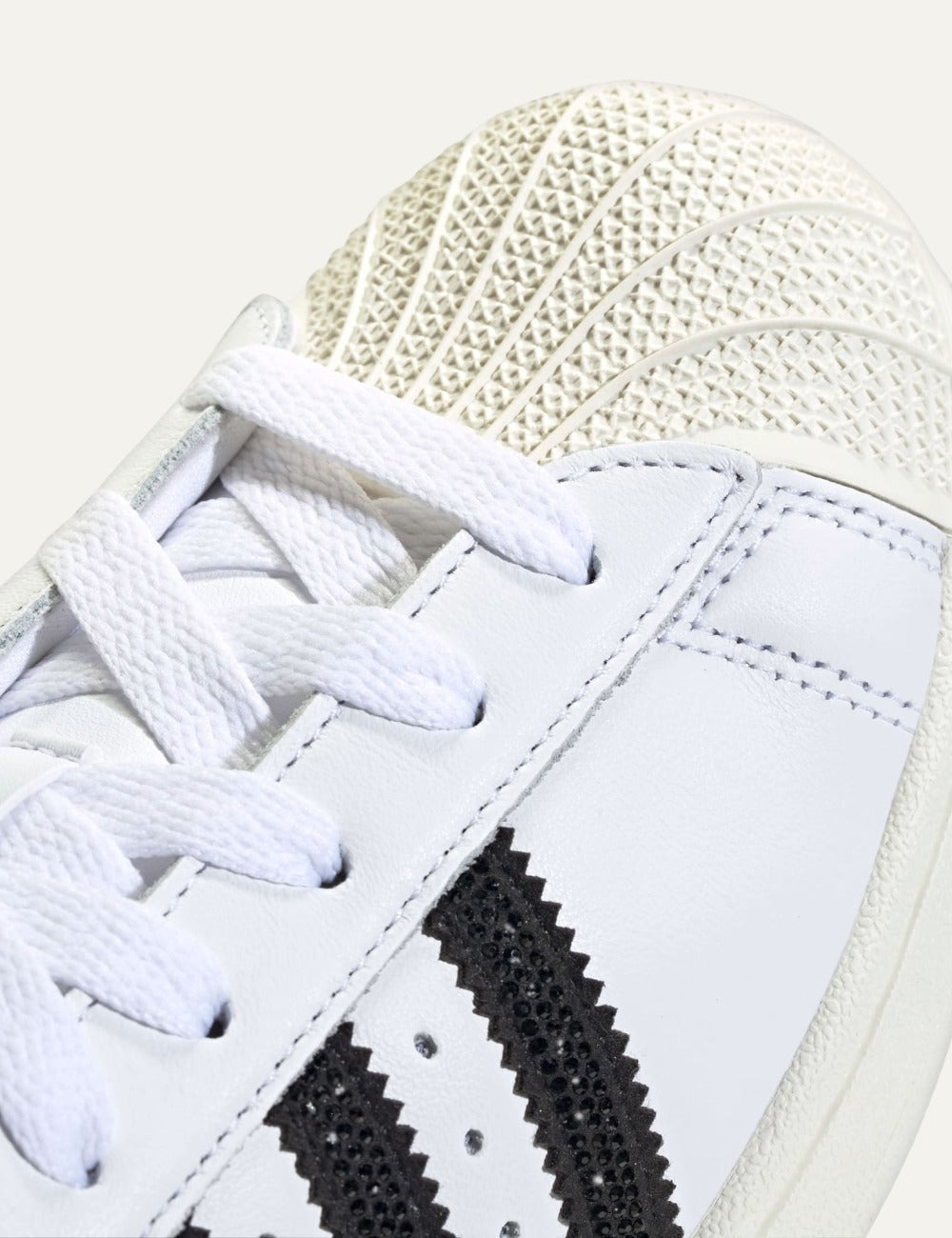 adidas Superstar II white sneakers shell toe detail rubber