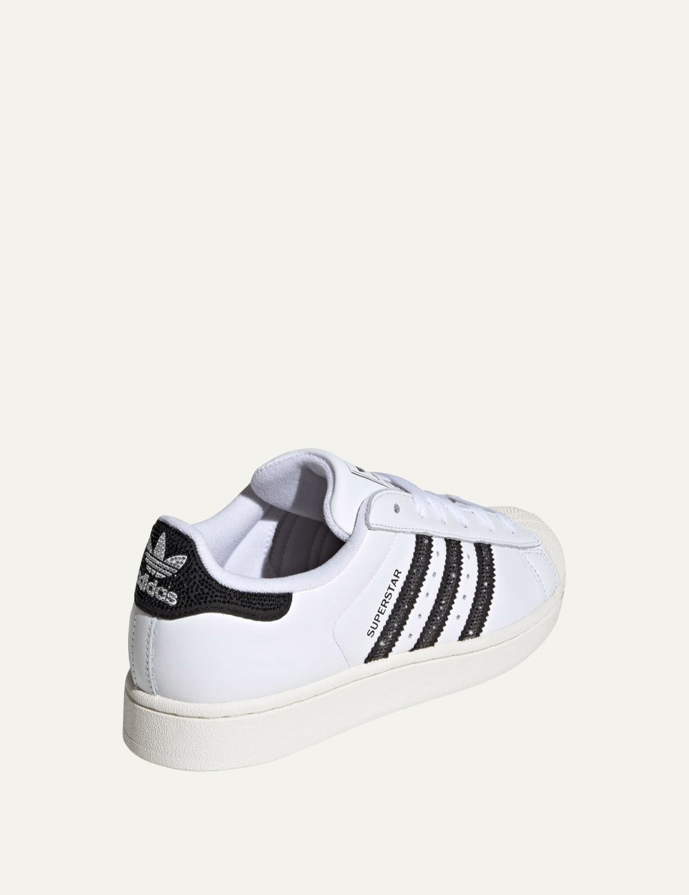 adidas Superstar II white sneakers back view trefoil heel tab