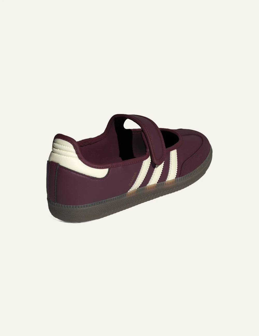 Adidas Originals Samba Jane women's burgundy leather ballet flats back view