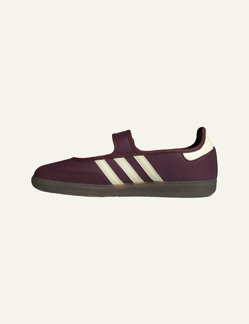 Adidas Originals Samba Jane women's burgundy leather ballet flats opposite side view