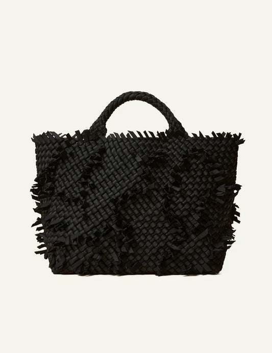 Γυναικεία Naghedi St. Barths Medium Tote Fray Onyx handwoven neoprene front view