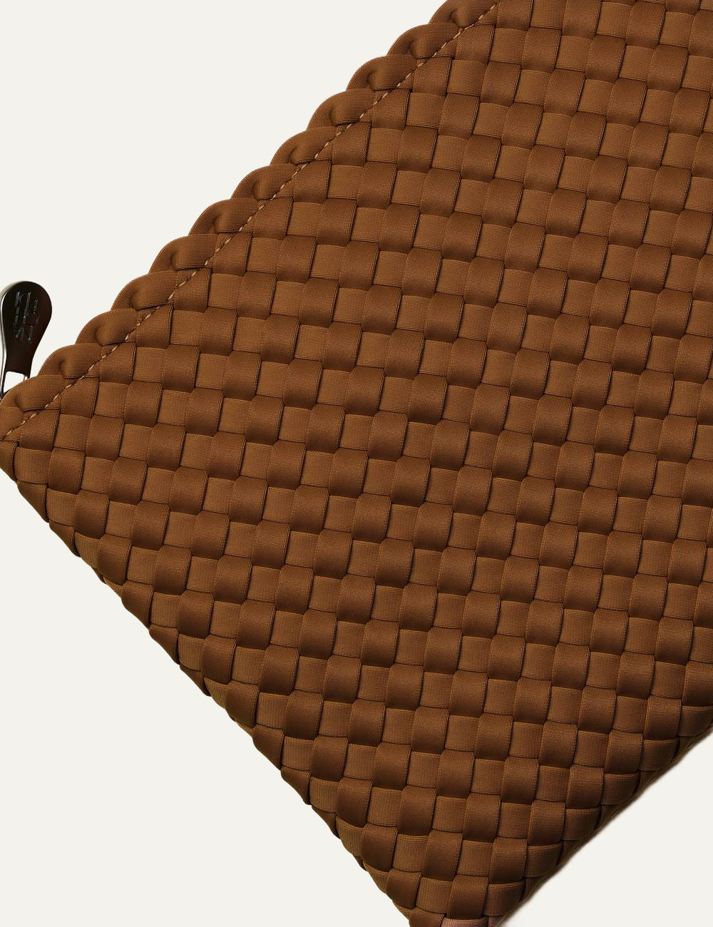 Naghedi St. Barths Medium Tote Fray Teak matching woven zip pouch detail