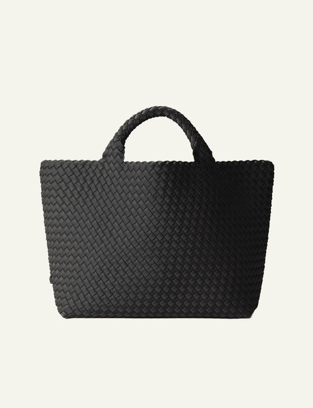 Naghedi St. Barths Medium Tote Ash handwoven neoprene bag front view