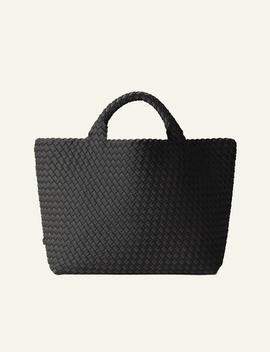Naghedi St. Barths Medium Tote Ash handwoven neoprene bag front view