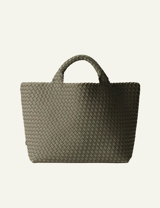 Naghedi St. Barths Medium Tote Olea handwoven neoprene bag front view
