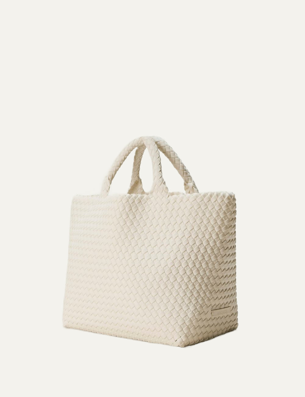 St. Barths Medium Tote Salt side view woven neoprene texture