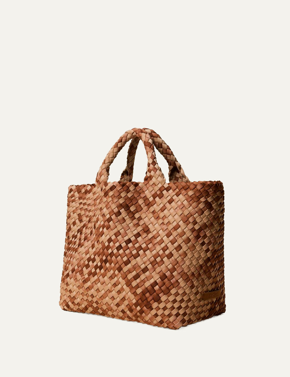 Naghedi St. Barths Medium Tote Watercolor Fez  woven neoprene texture side view