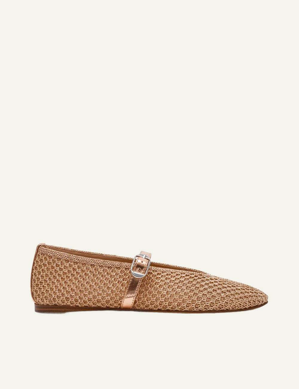 Steve Madden ballerinas mesh gold Mary Jane strap flat shoes side view