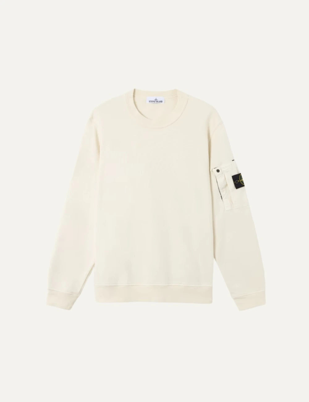 stone-island-crewneck-sweatshirt-ivory-cotton-fleece-sleeve-pocket-front.webp