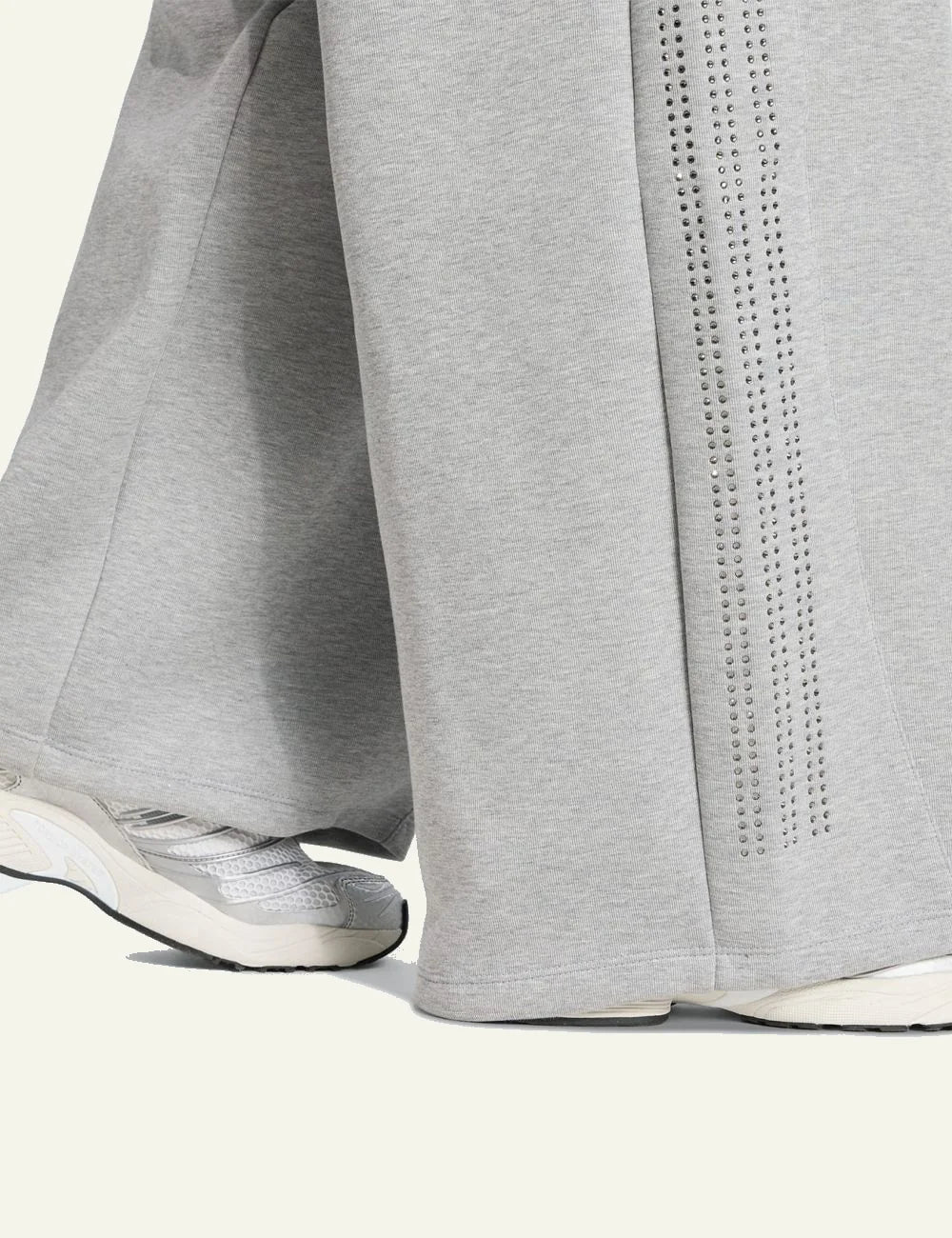 Adidas Originals pants medium grey heather wide leg detail view