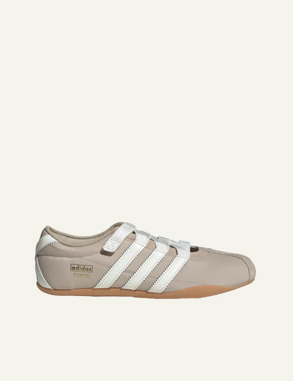 Adidas Originals Tokyo Mary Jane women's beige textile ballet flats side view