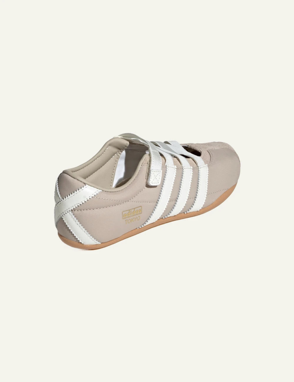 Adidas Originals Tokyo Mary Jane women's beige textile ballet flats back view