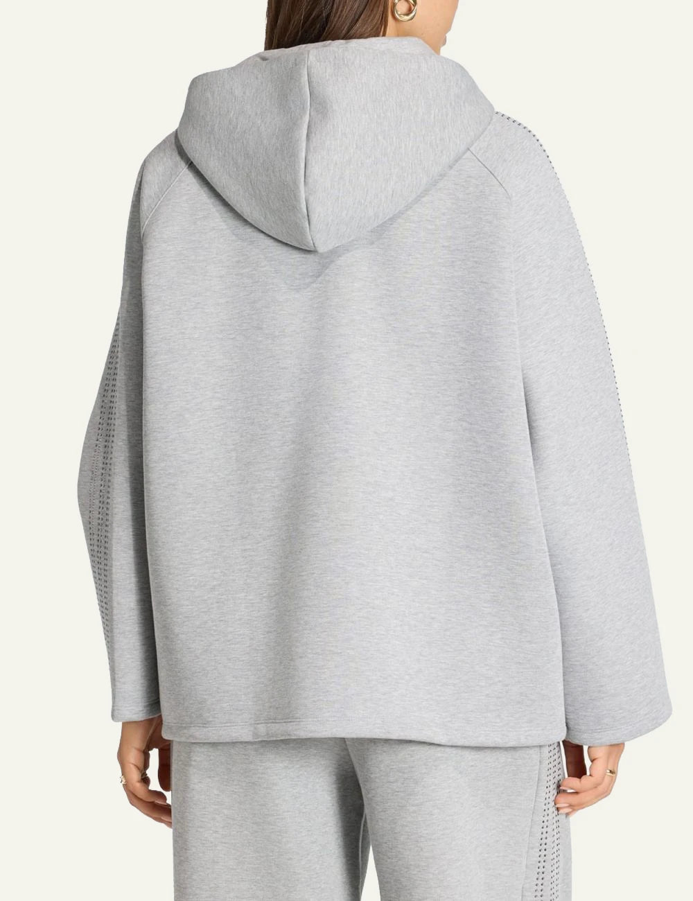 Adidas Originals KD0497 zip hoodie medium grey heather oversized back view