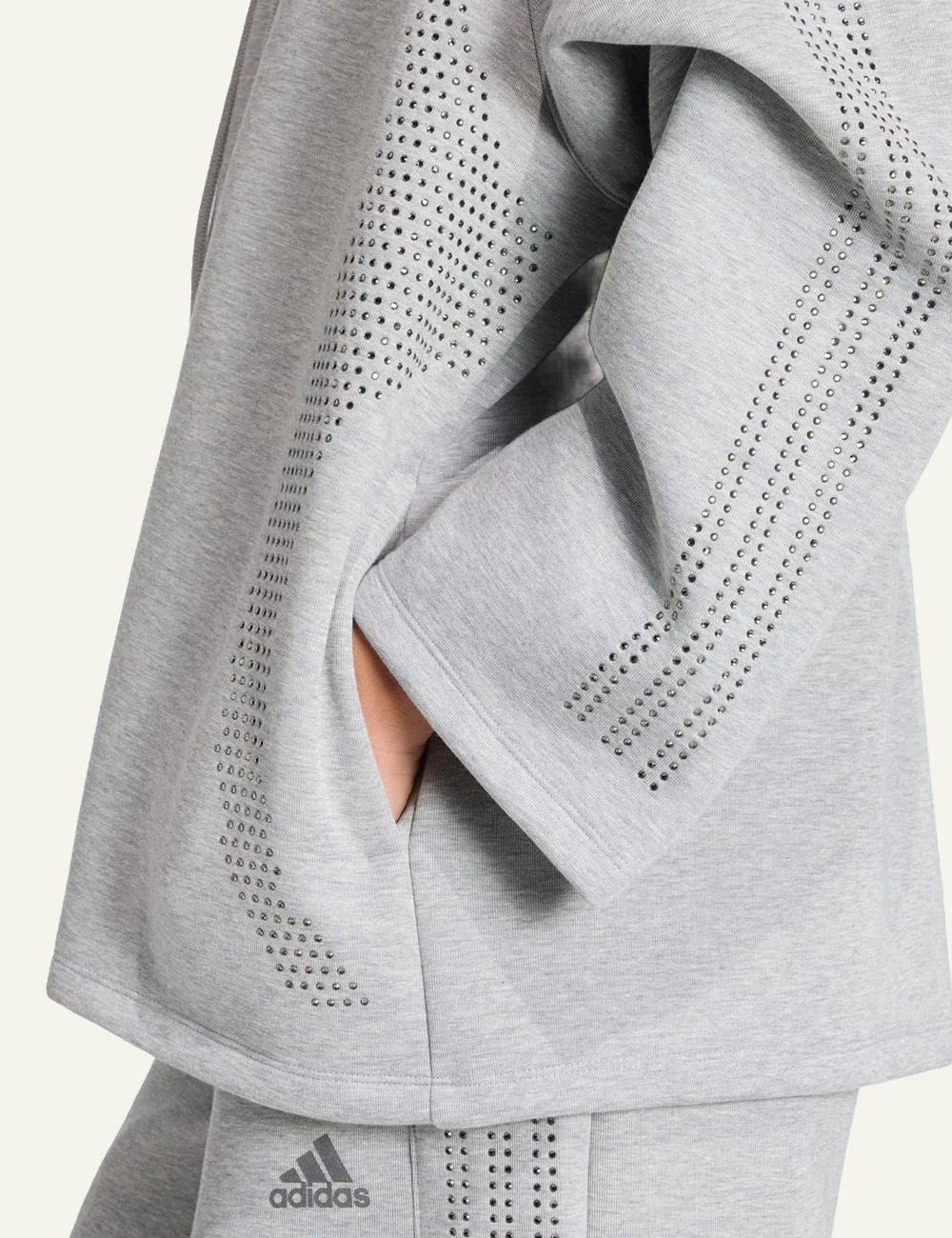 Adidas Originals KD0497 zip hoodie medium grey heather oversized side view