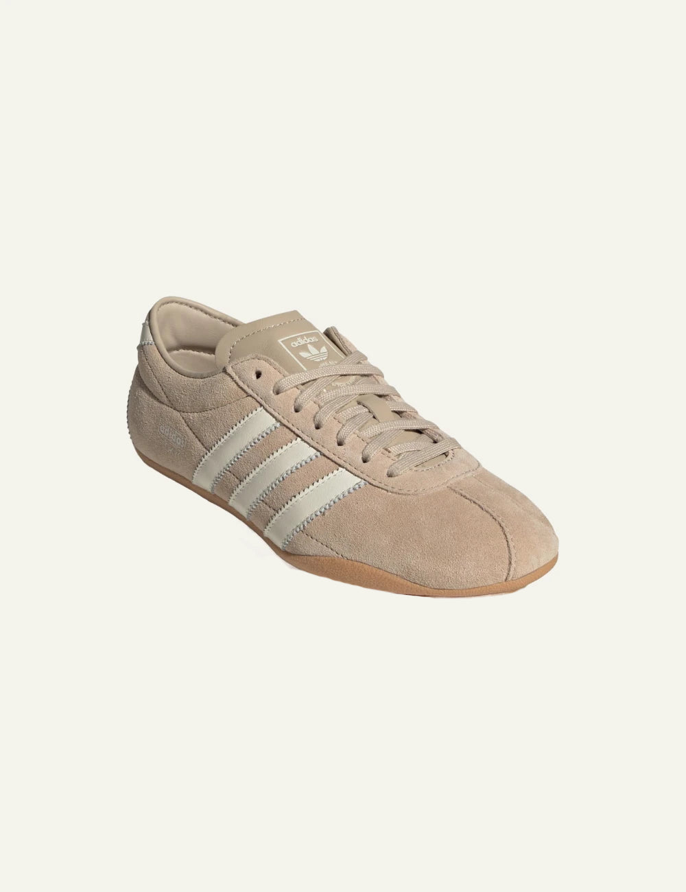 Adidas Originals Tokyo women's beige suede sneakers angled view