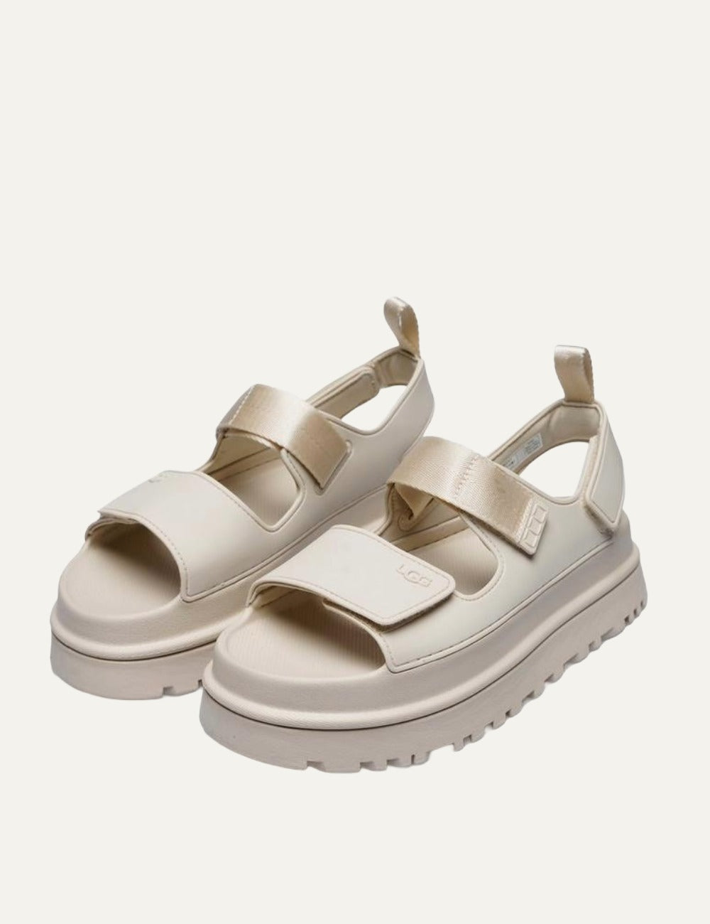 UGG GoldenGlow platform sandal sea salt side view profile