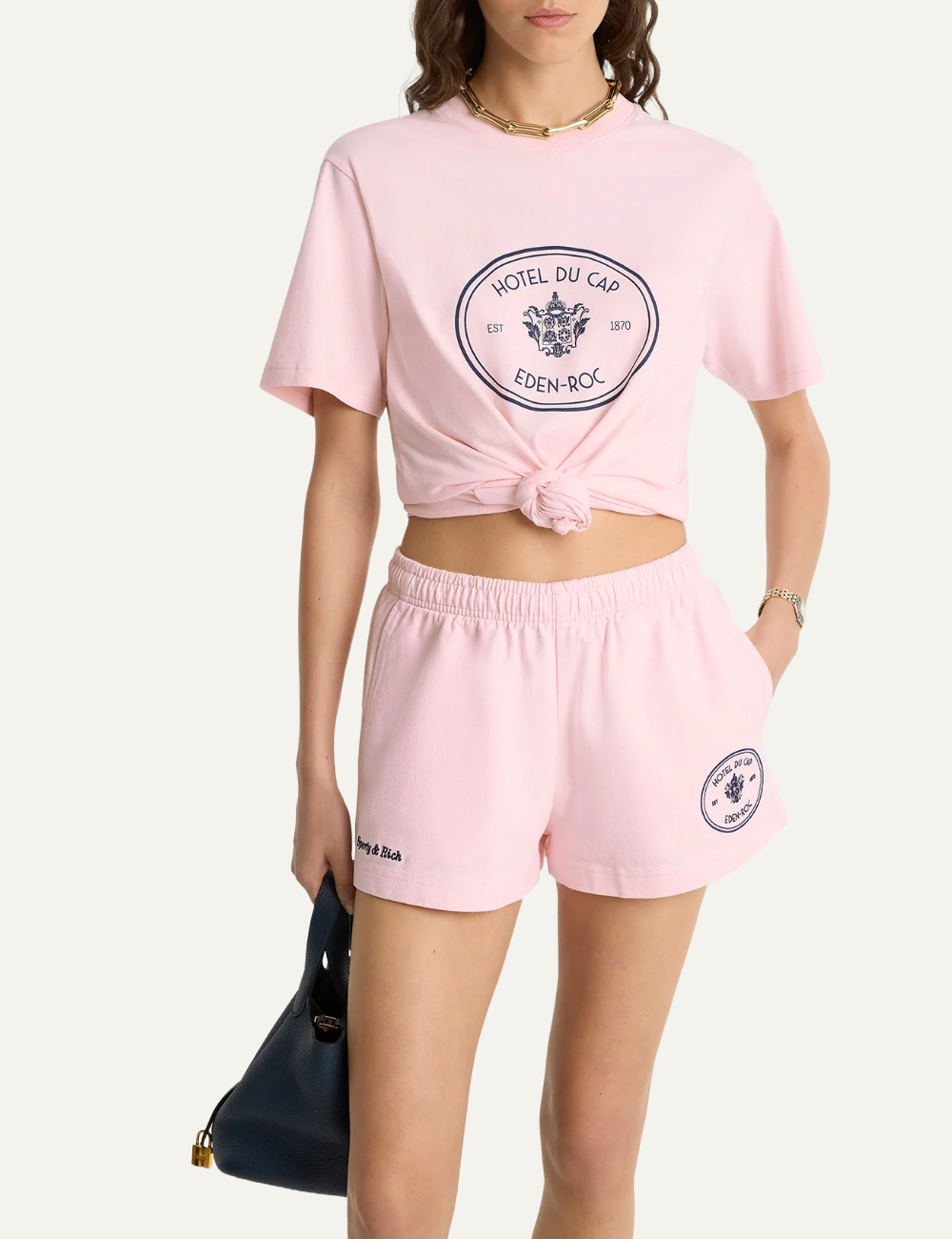 SPORTY & RICH EDEN CREST EMBR DISCO SHORT