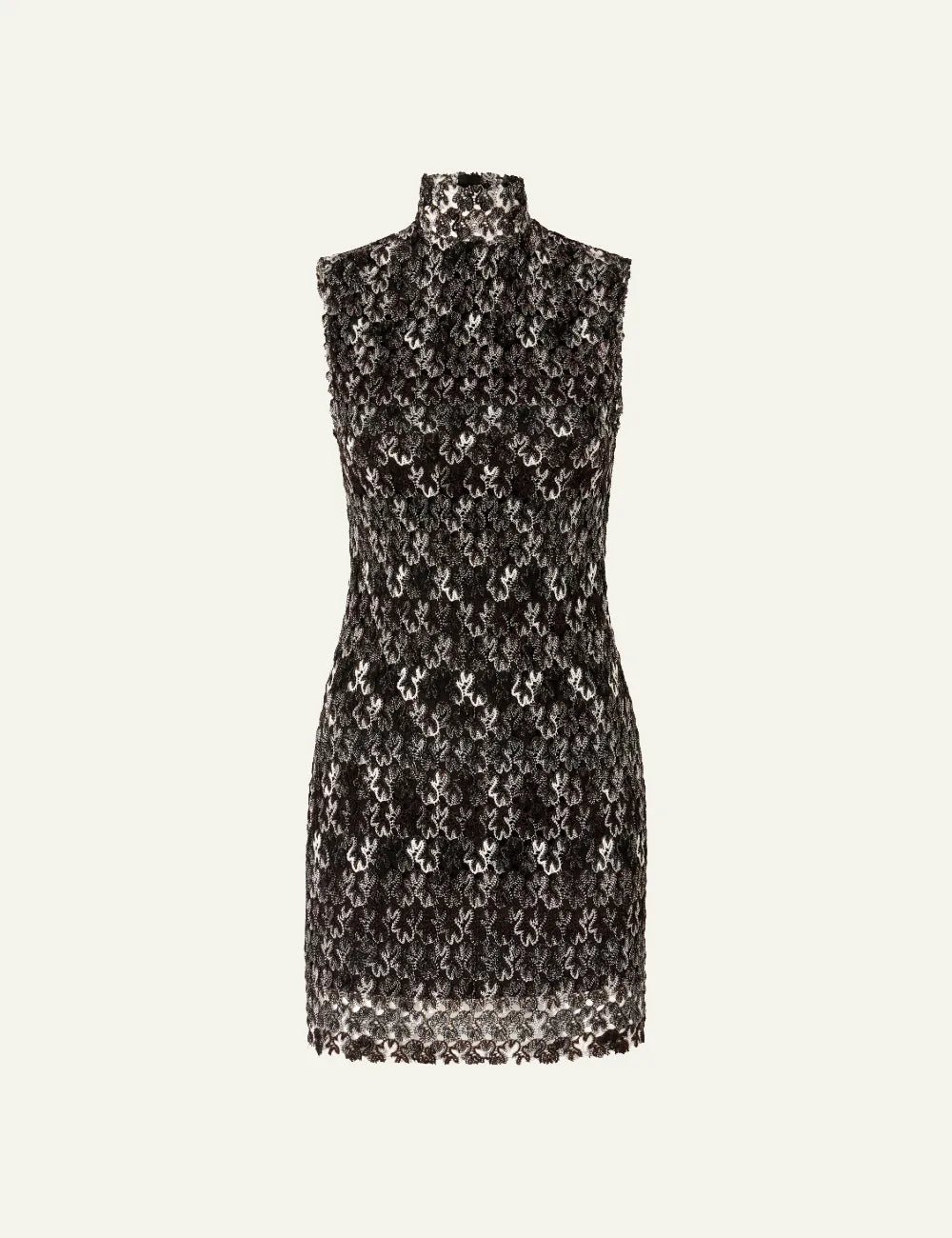 MISSONI EMBROIDERED HIGH-NECK MINI DRESS