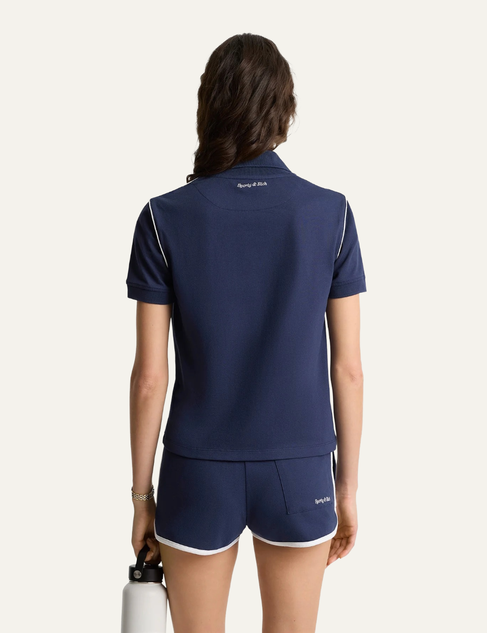 SPORTY & RICH EDEN CREST EMBR PIQUE POLO