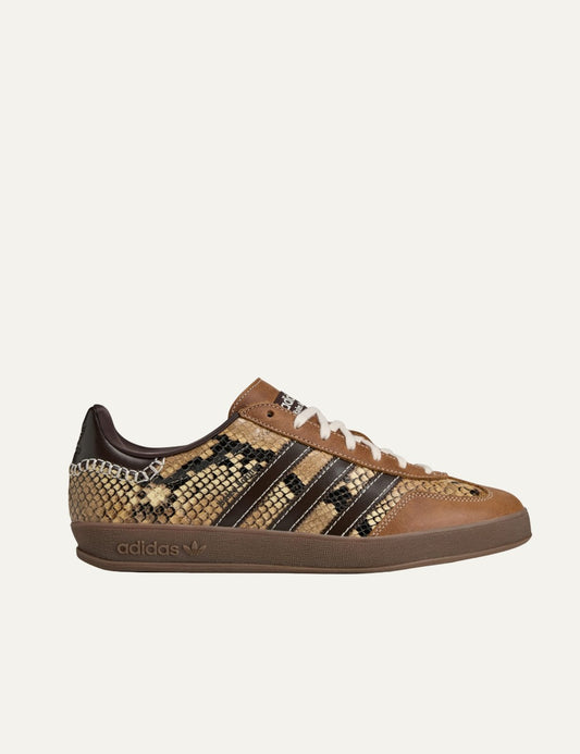 Adidas Y-3 Wales Bonner Gazelle snake leather sneakers brown side view
