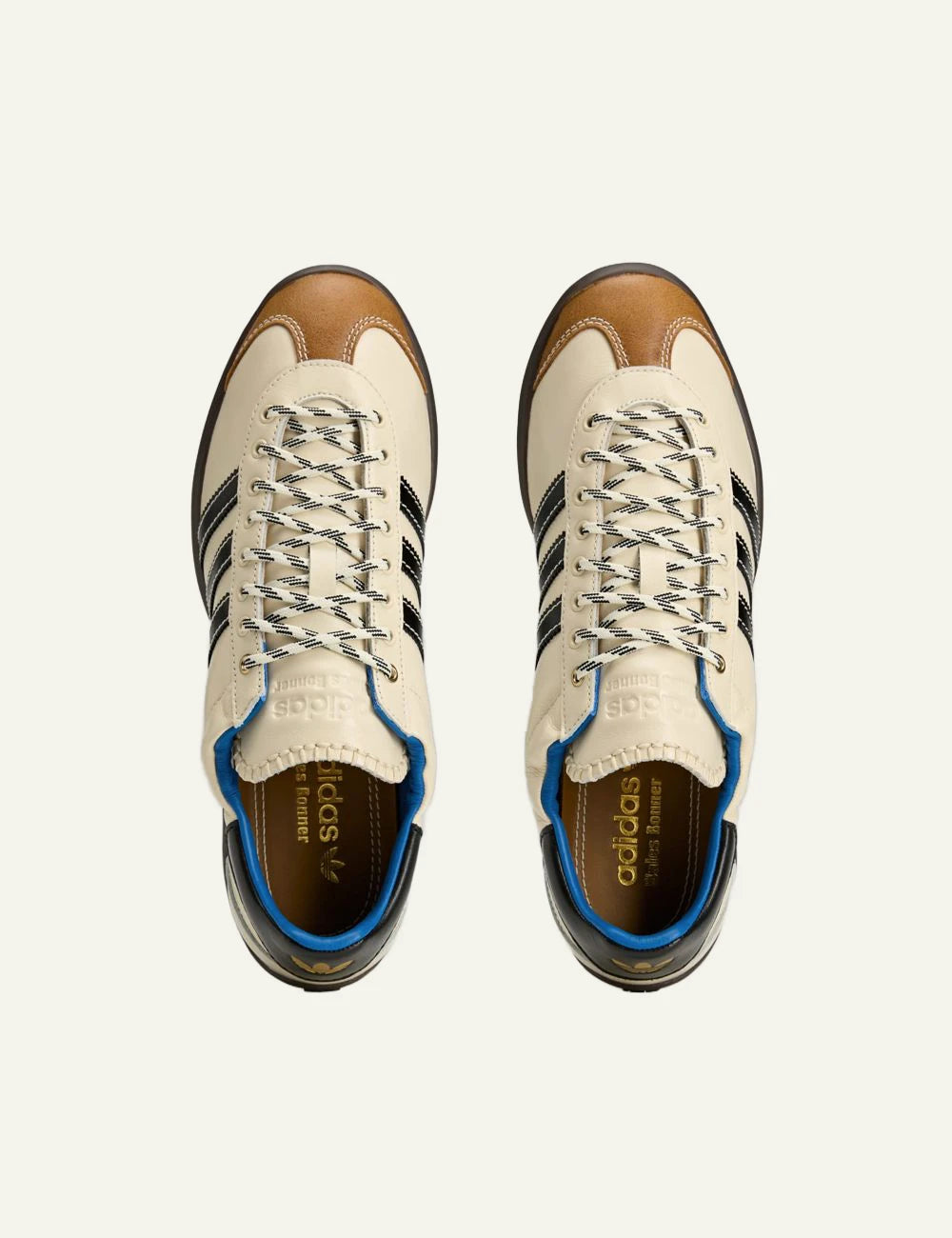 Adidas x Wales Bonner Karintha OG leather sneakers in cream and black top