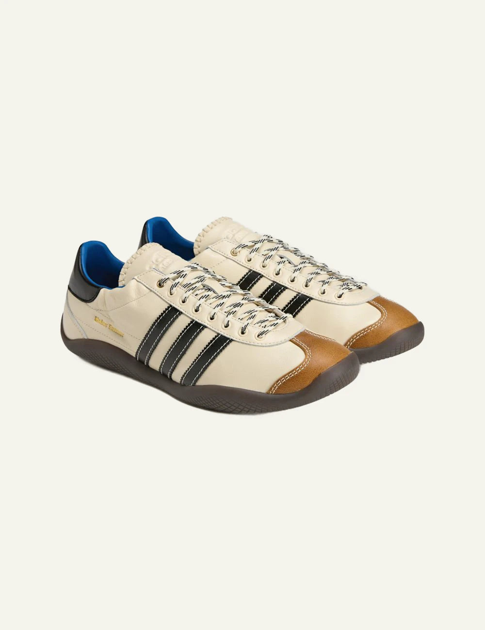Adidas x Wales Bonner Karintha OG leather sneakers in cream and black angled