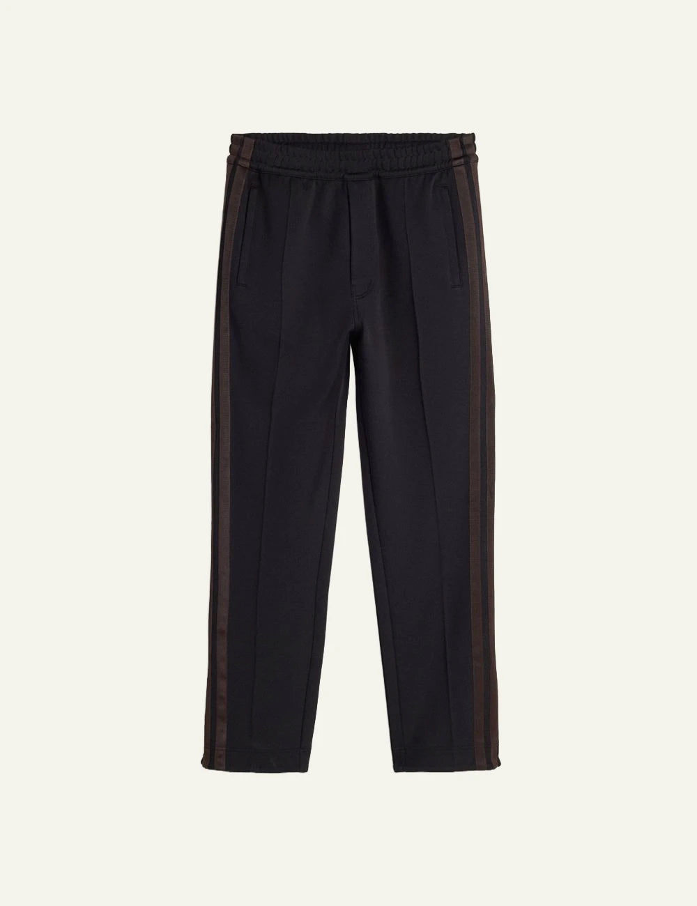 Adidas Y-3 x Wales Bonner black track pants with stripes front