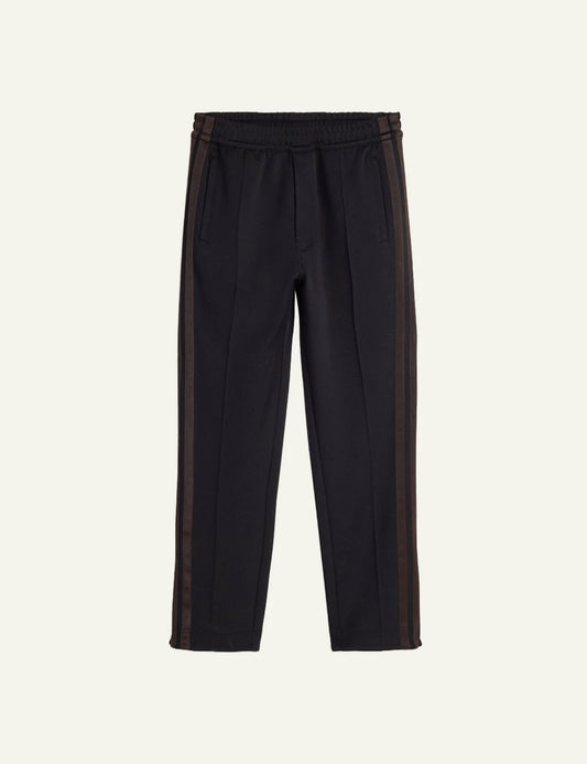 Adidas Y-3 x Wales Bonner black track pants with stripes front