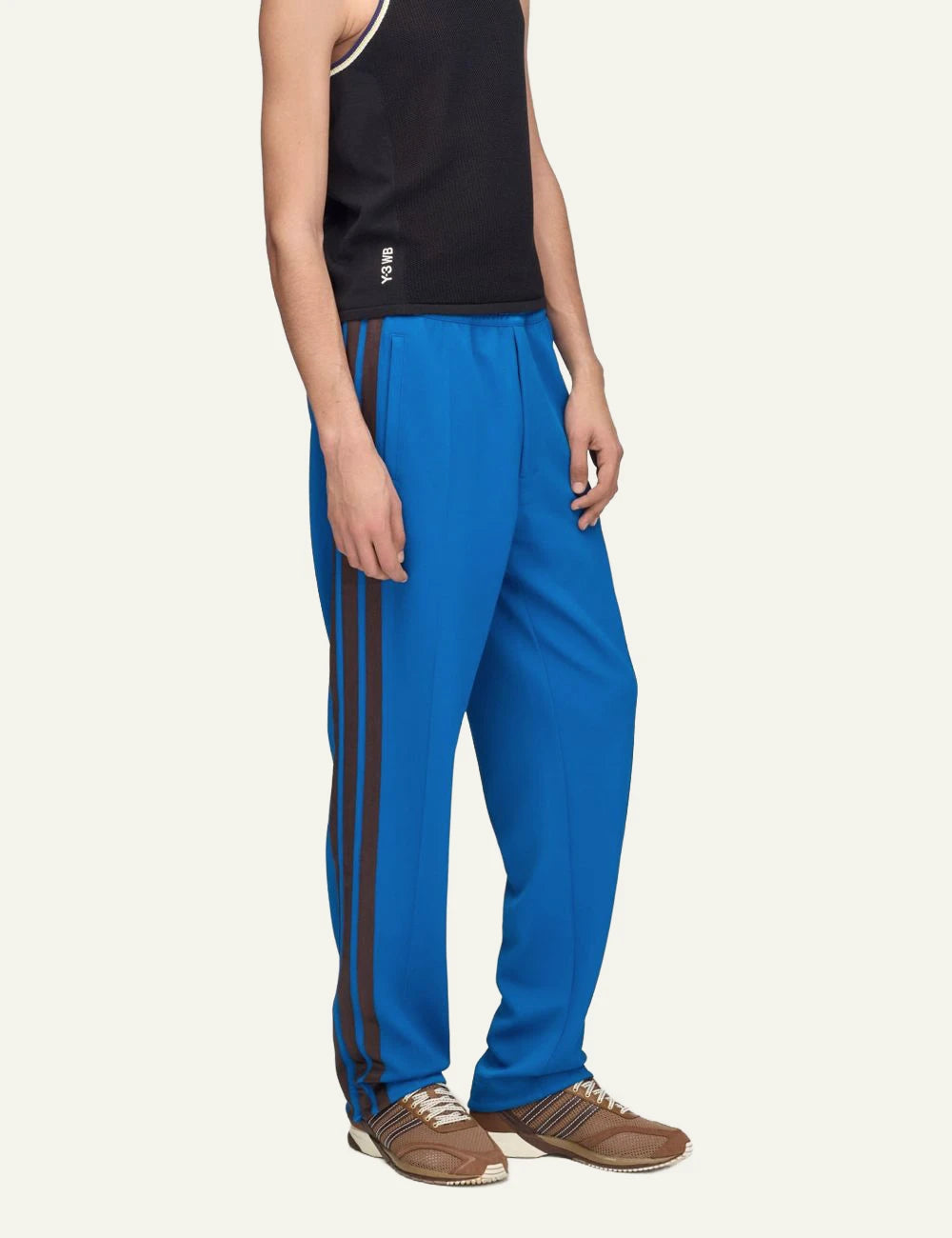 Adidas Y-3 x Wales Bonner lush blue track pants with side stripes