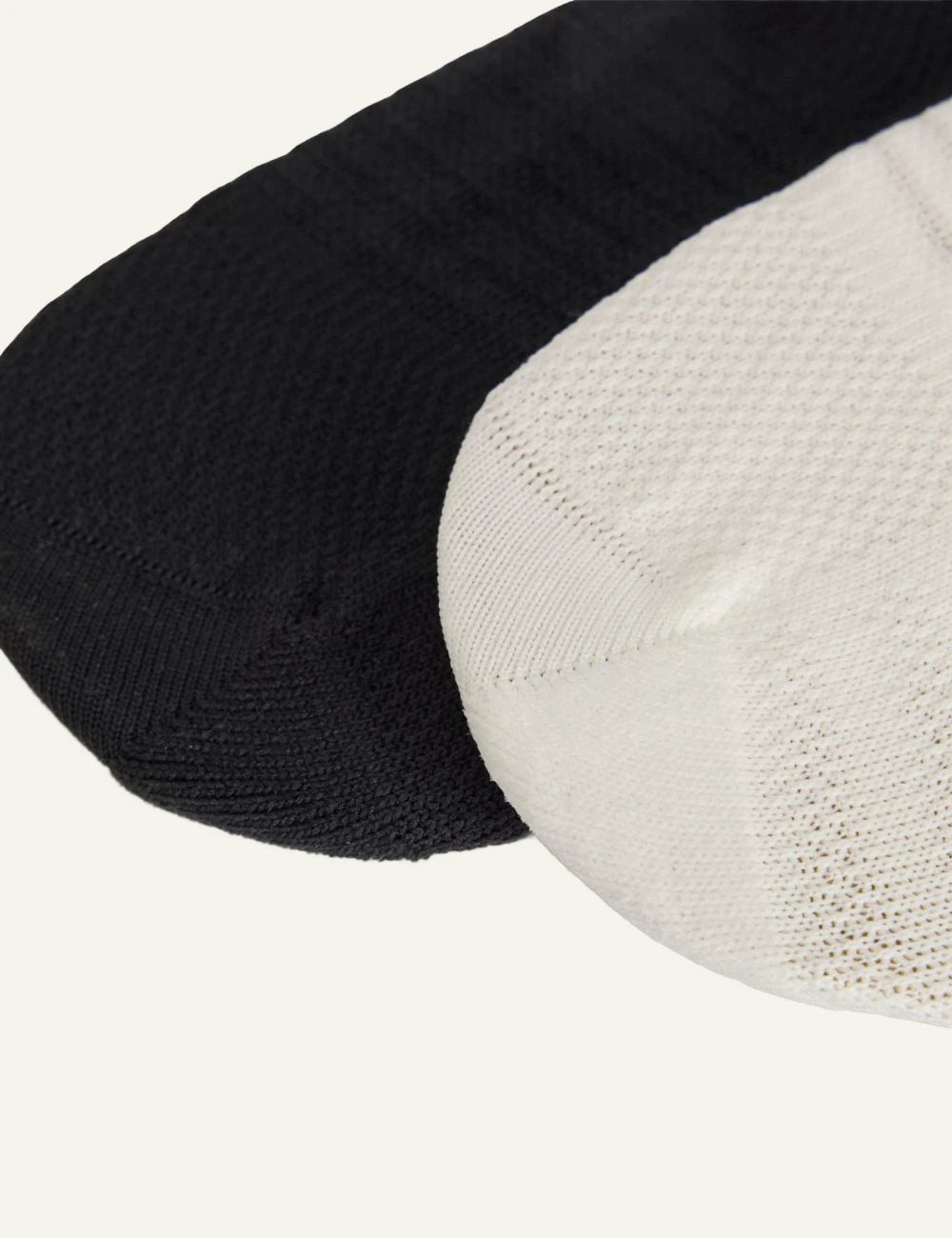 Y-3 WB football socks off white and black pair close up details