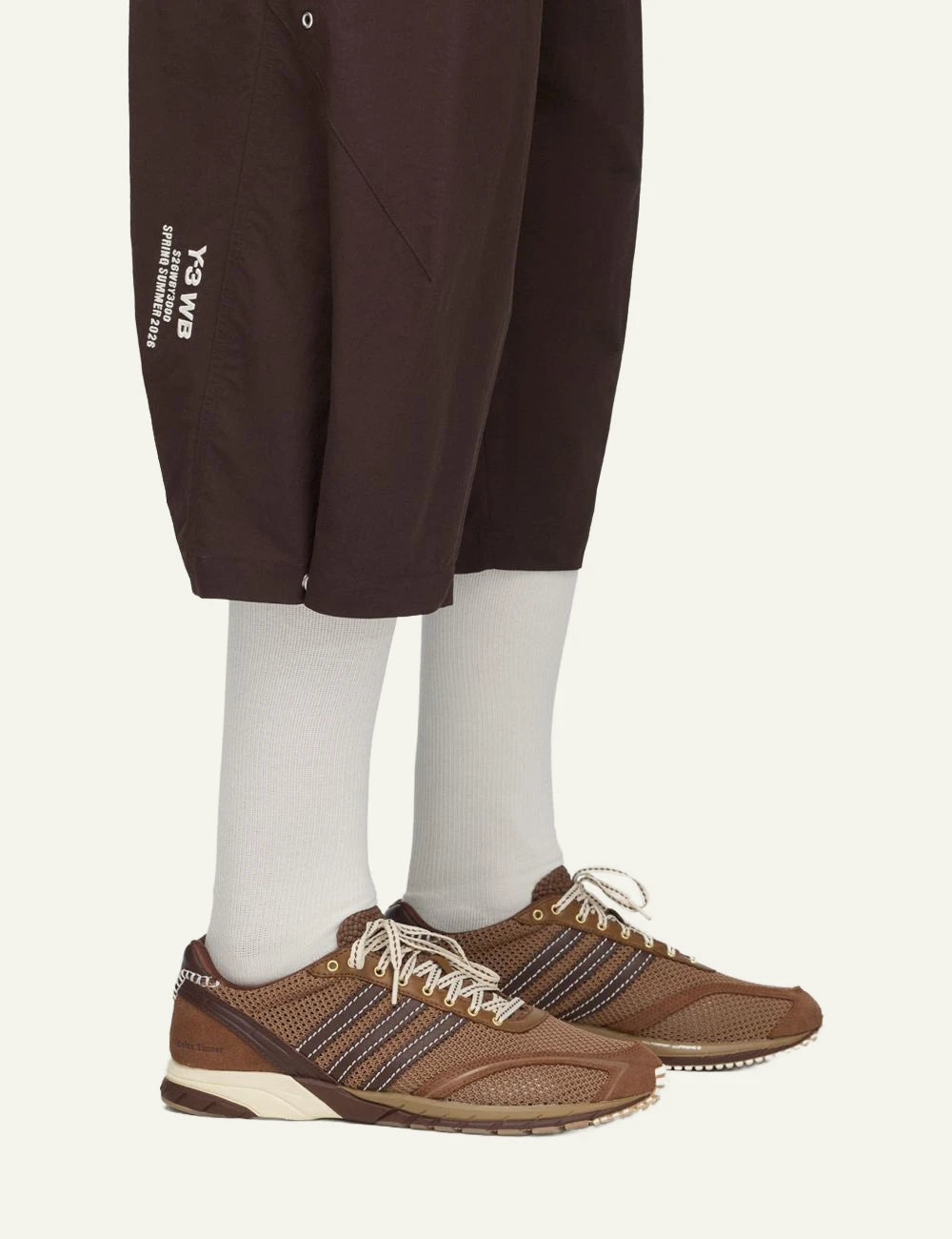 Adidas Y-3 x Wales Bonner aurora coffee ripstop bermuda shorts side