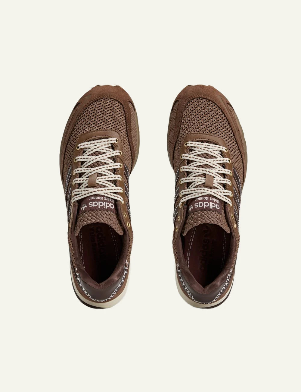 Adidas x Wales Bonner Adizero Adios mesh sneakers in brown top