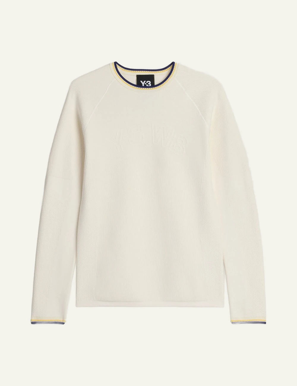 Adidas Y-3 x Wales Bonner cream white knit long sleeve top