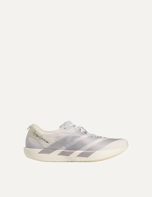 Y-3 men's white textile sneakers with grey details and Yohji Yamamoto signature