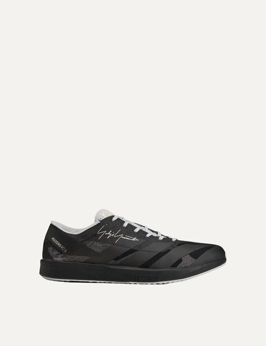 Y-3 men's black textile sneakers with light grey details