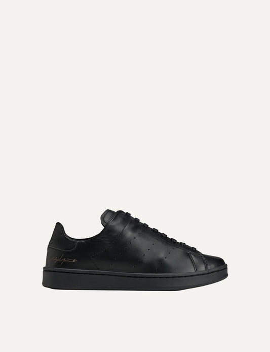 Y-3 men's black leather sneakers with Yohji Yamamoto signature