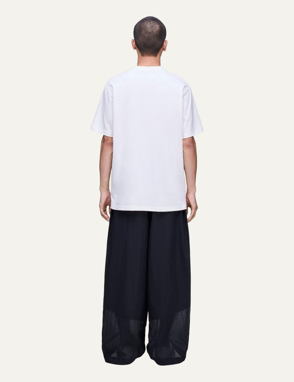 Y-3 white t-shirt back view minimal design