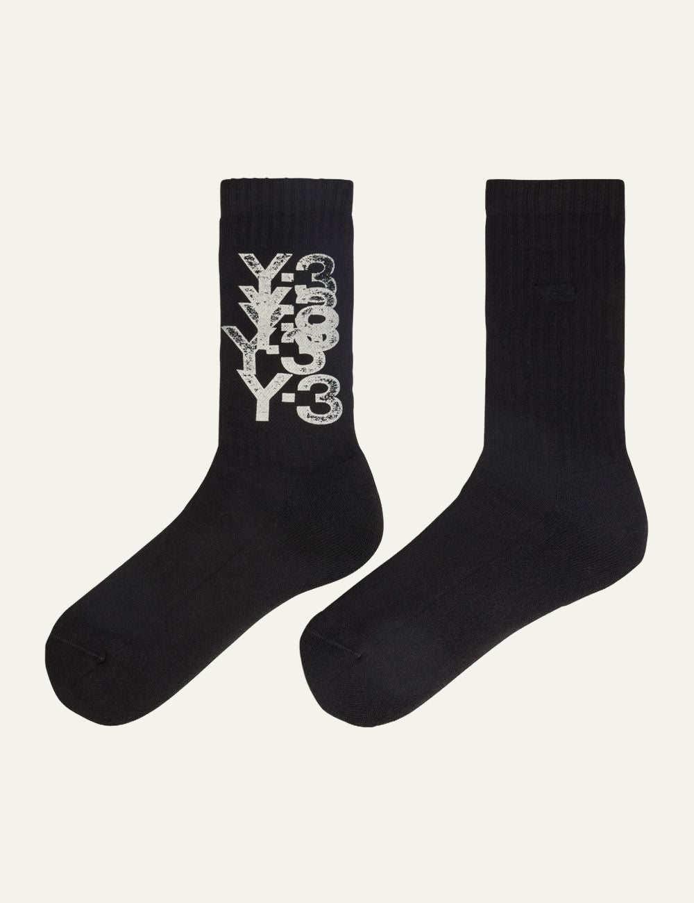 Y-3 graphic crew socks black με silicone logo print