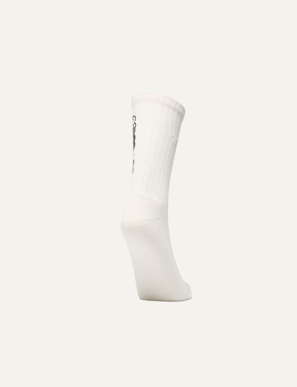 Y-3 white crew socks side view knit texture detail