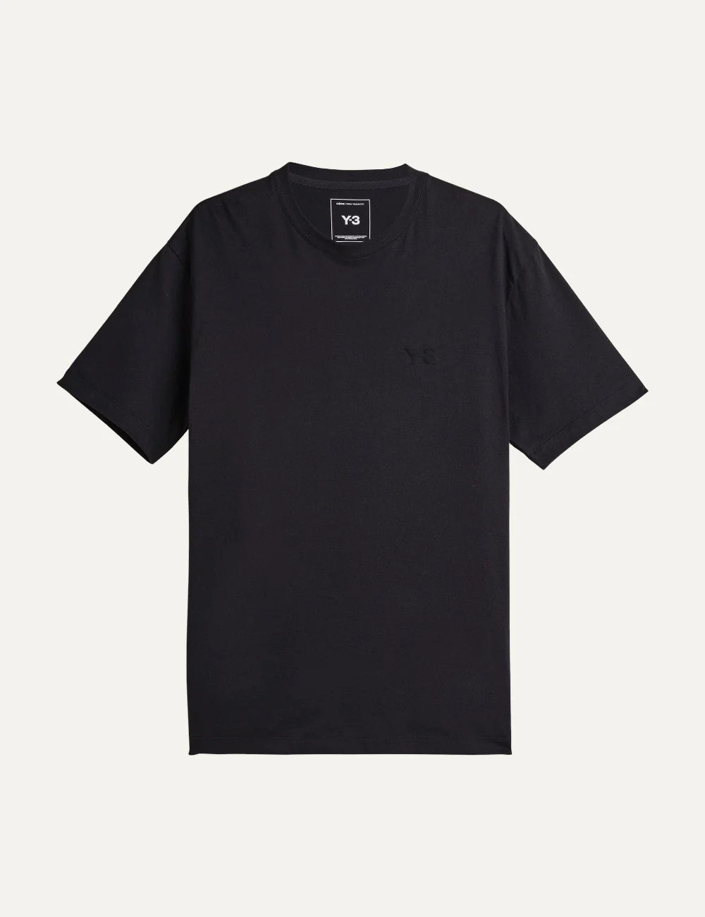Y-3 men's black cotton short sleeve T-shirt with logo