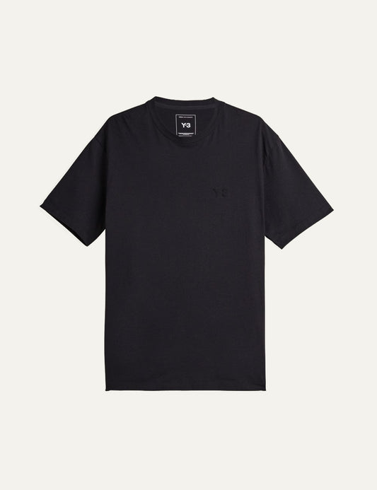 Y-3 black regular t-shirt front view minimal design