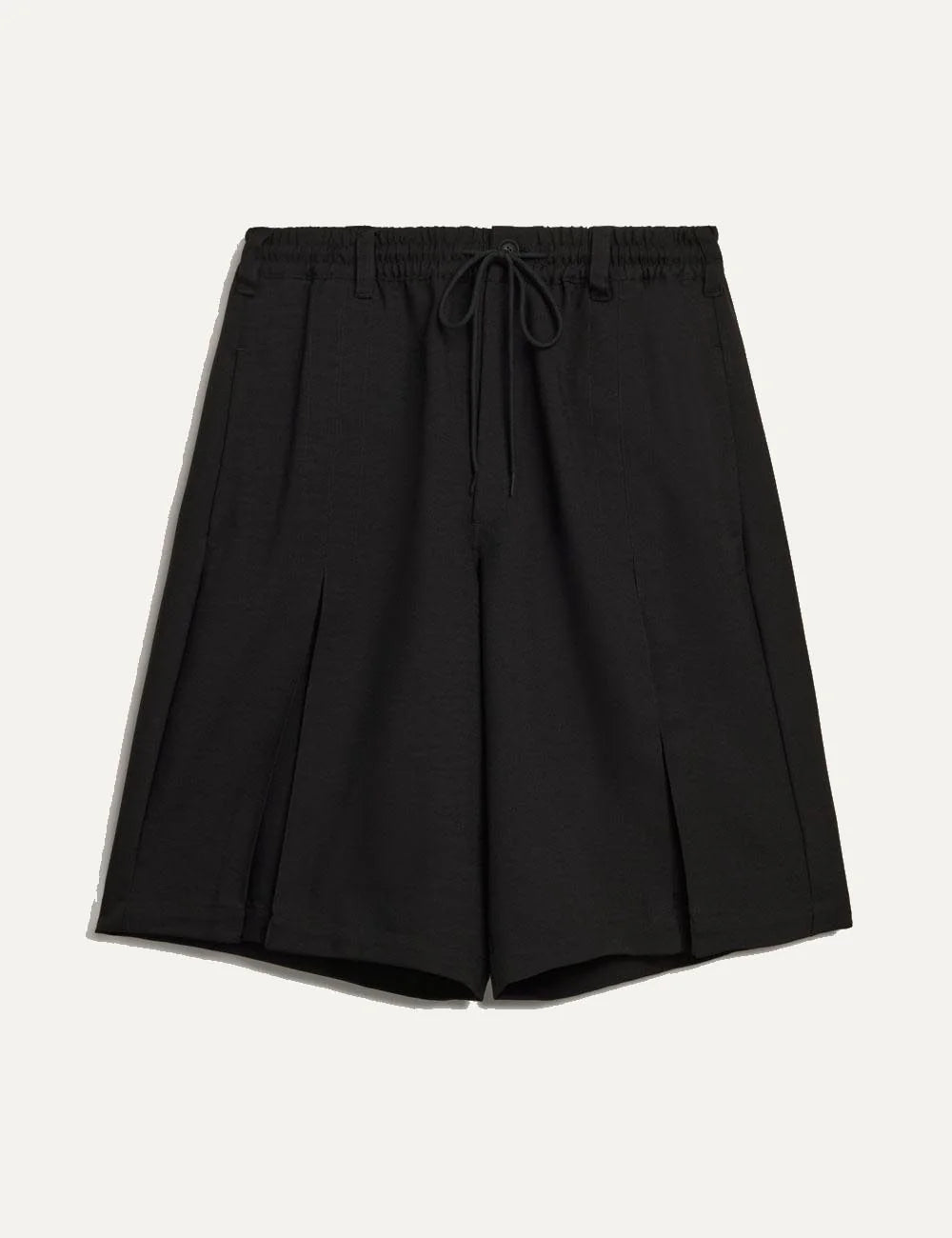 Y-3 Sport Uniform pleated shorts black men model front view