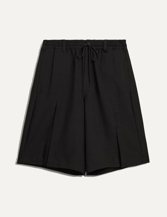Y-3 Sport Uniform pleated shorts black men model front view